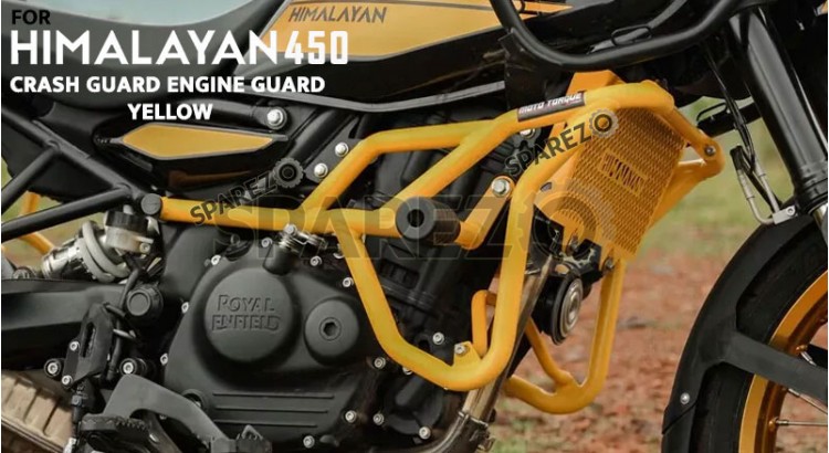 Fit For Royal Enfield New Himalayan 450 Crash Engine Guard Yellow - SPAREZO